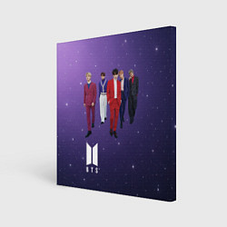 Картина квадратная BTS фиолетовый фон