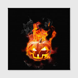 Холст квадратный Горящая тыква джек, цвет: 3D-принт — фото 2