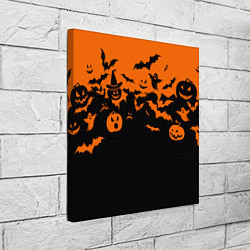 Холст квадратный Хэллоуин тыквы и призраки, цвет: 3D-принт — фото 2