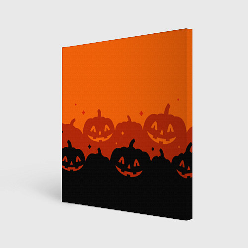 Картина квадратная Хэллоуин счастливые тыквы / 3D-принт – фото 1
