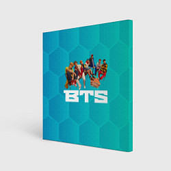Картина квадратная BTS сидят на стульях