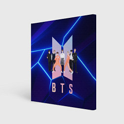 Картина квадратная BTS на темно-синем фоне