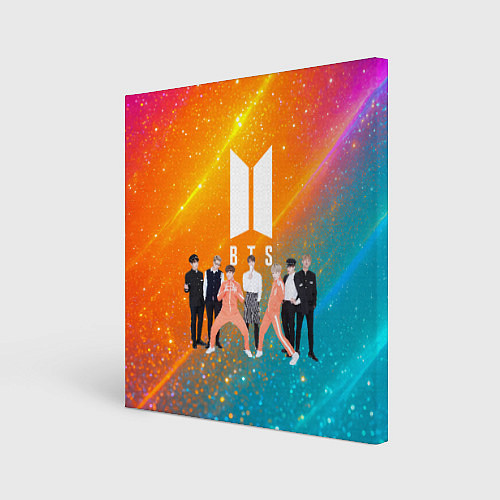 Картина квадратная BTS блестящий фон / 3D-принт – фото 1