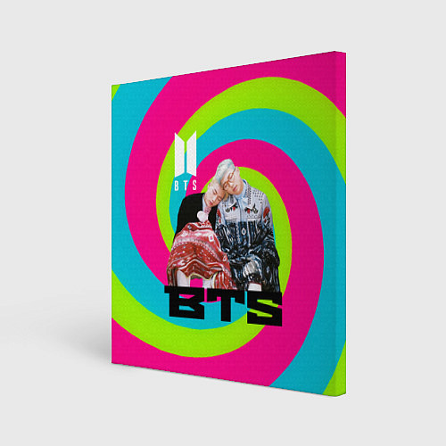 Картина квадратная BTS спиральный фон / 3D-принт – фото 1