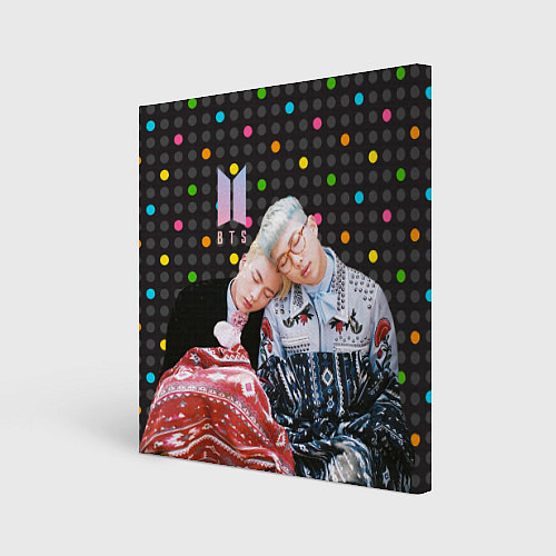 Картина квадратная BTS разноцветные точки / 3D-принт – фото 1