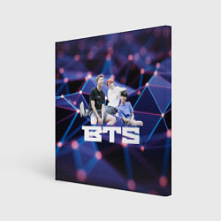 Картина квадратная BTS фиолетовый полигон