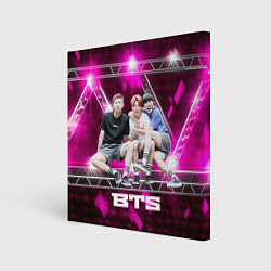 Картина квадратная BTS фон фиолетовой сцены
