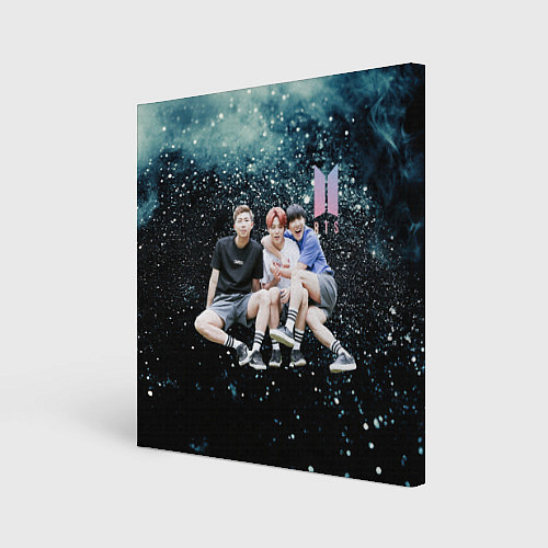 Картина квадратная BTS черный блестящий фон / 3D-принт – фото 1