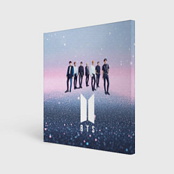 Холст квадратный BTS нежный блестящий фон, цвет: 3D-принт