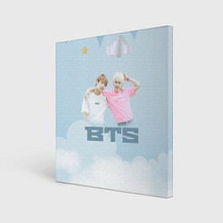 Картина квадратная BTS светлый голубой фон