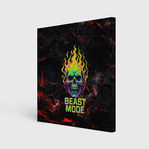Картина квадратная Beast mode череп / 3D-принт – фото 1