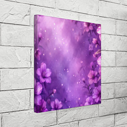 Холст квадратный Волшебные цветы в фиолетовой дымке, цвет: 3D-принт — фото 2
