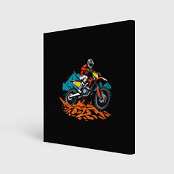 Картина квадратная Motocross and mountains
