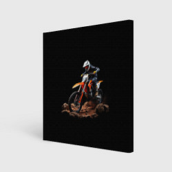 Холст квадратный Motocross racer, цвет: 3D-принт