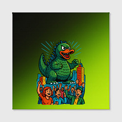 Холст квадратный Годзилла утка, цвет: 3D-принт — фото 2