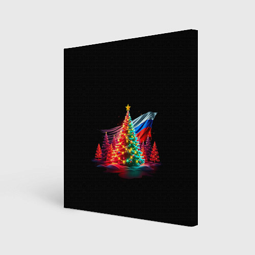 Картина квадратная Ёлочные чудеса / 3D-принт – фото 1