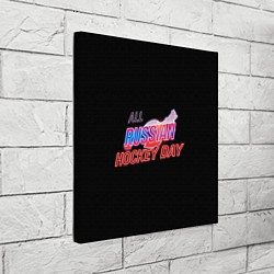 Холст квадратный Всероссийский день хоккея, цвет: 3D-принт — фото 2