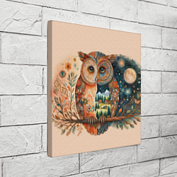 Холст квадратный Сова разделенная на день и ночь абстракция, цвет: 3D-принт — фото 2