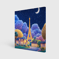 Холст квадратный Eiffel tower, цвет: 3D-принт