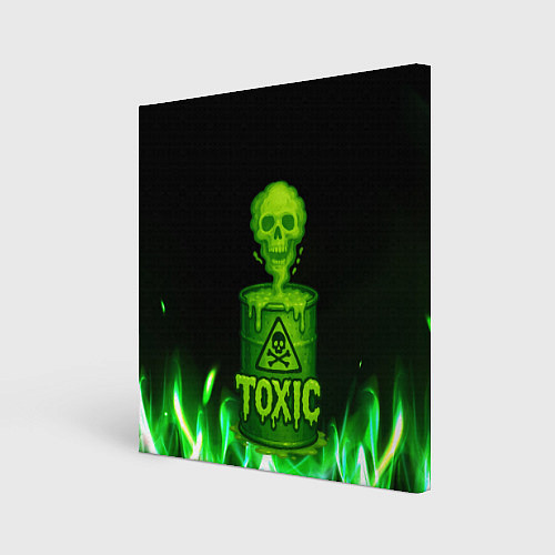 Картина квадратная Toxic череп из кислоты / 3D-принт – фото 1