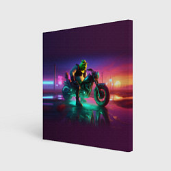 Картина квадратная Шрек на мотоцикле на закате - нейроарт фантазия