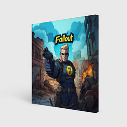 Картина квадратная Fallout смотритель с пистолетом