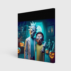 Картина квадратная Rick with Morty - halloween night