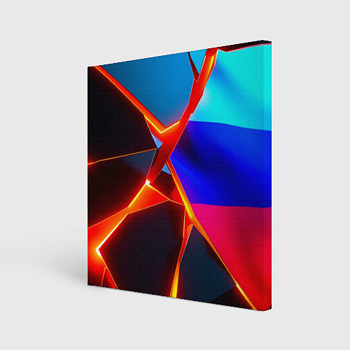 Картина квадратная Russia flag fractures / 3D-принт – фото 1