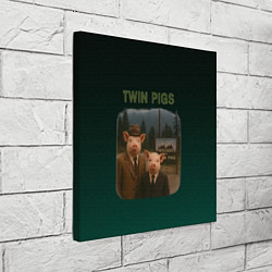 Холст квадратный Twin Pigs пародия, цвет: 3D-принт — фото 2