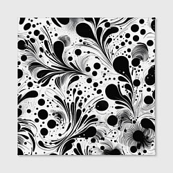 Холст квадратный Кляксы и растения - нейроарт паттерн, цвет: 3D-принт — фото 2