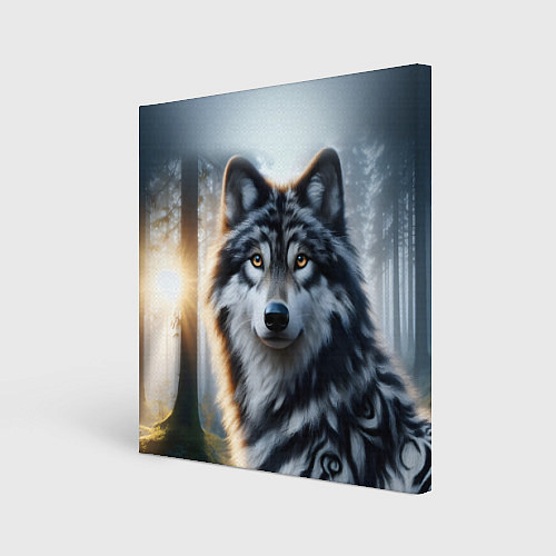 Картина квадратная Морда волка - Россия / 3D-принт – фото 1