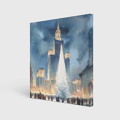 Картина квадратная Новый год в Москве / 3D-принт – фото 1