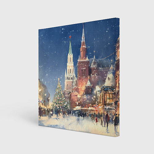 Картина квадратная Новый год - Москва / 3D-принт – фото 1