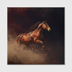 Холст квадратный Лошадь в прыжке из пыли, цвет: 3D-принт — фото 2