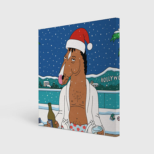 Картина квадратная Новогодний Конь Боджек / 3D-принт – фото 1