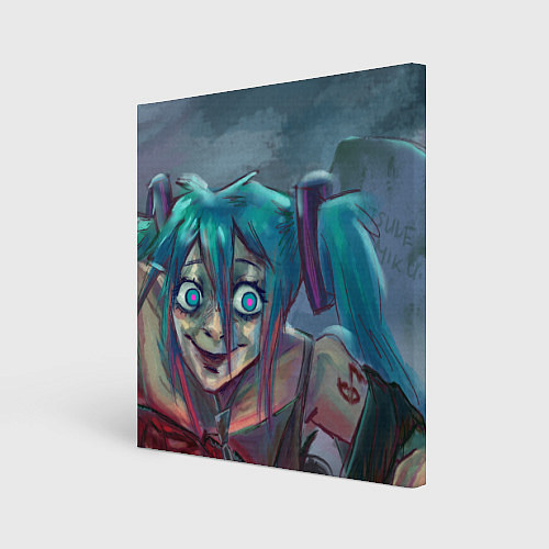 Картина квадратная Halloween Miku zombie / 3D-принт – фото 1