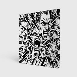 Картина квадратная Свирепые лица и молнии - нейроарт