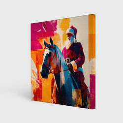 Картина квадратная Дед Мороз на коне