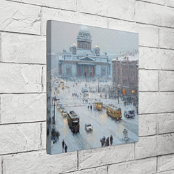 Холст квадратный Новогодняя улица Питера, цвет: 3D-принт — фото 2