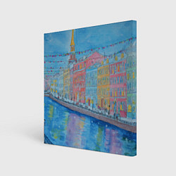 Картина квадратная Новогодний рисованный Санкт-Петербург