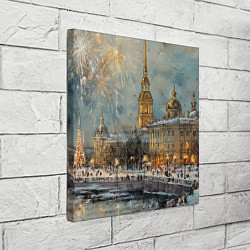 Холст квадратный Новогодний салют в Питере, цвет: 3D-принт — фото 2