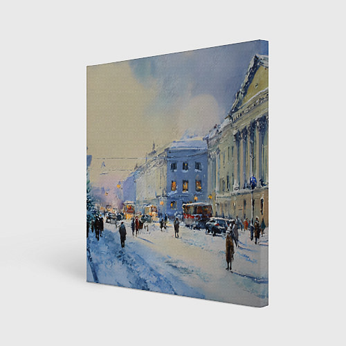 Картина квадратная Зимний праздничный Питер / 3D-принт – фото 1