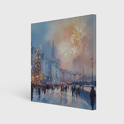 Картина квадратная Новогодняя Питерская атмосфера