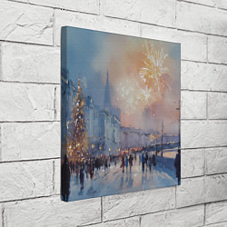 Холст квадратный Новогодняя Питерская атмосфера, цвет: 3D-принт — фото 2