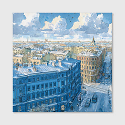Холст квадратный Зимний утренний Питер, цвет: 3D-принт — фото 2