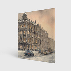 Картина квадратная Зима в Санкт-Петербурге