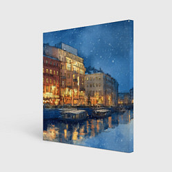 Картина квадратная Новогодняя ночь Санкт-Петербурга