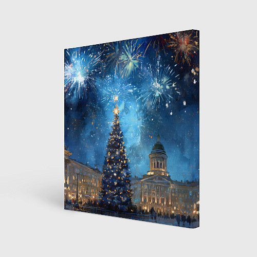Картина квадратная Новый год Санкт-Петербург / 3D-принт – фото 1