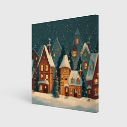 Картина квадратная Сказочный Новогодний городок