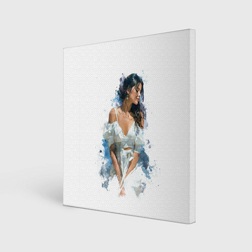 Картина квадратная Картина Момент тишины - Красивая девушка / 3D-принт – фото 1